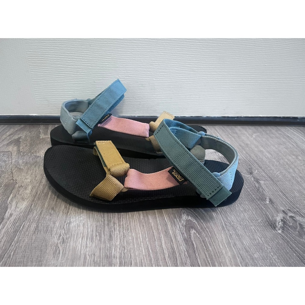 Teva Original Universal Sandals Womens Colorblock Blue Pink Yellow 1003987